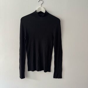 A.P.C. Black Ribbed Knit Top